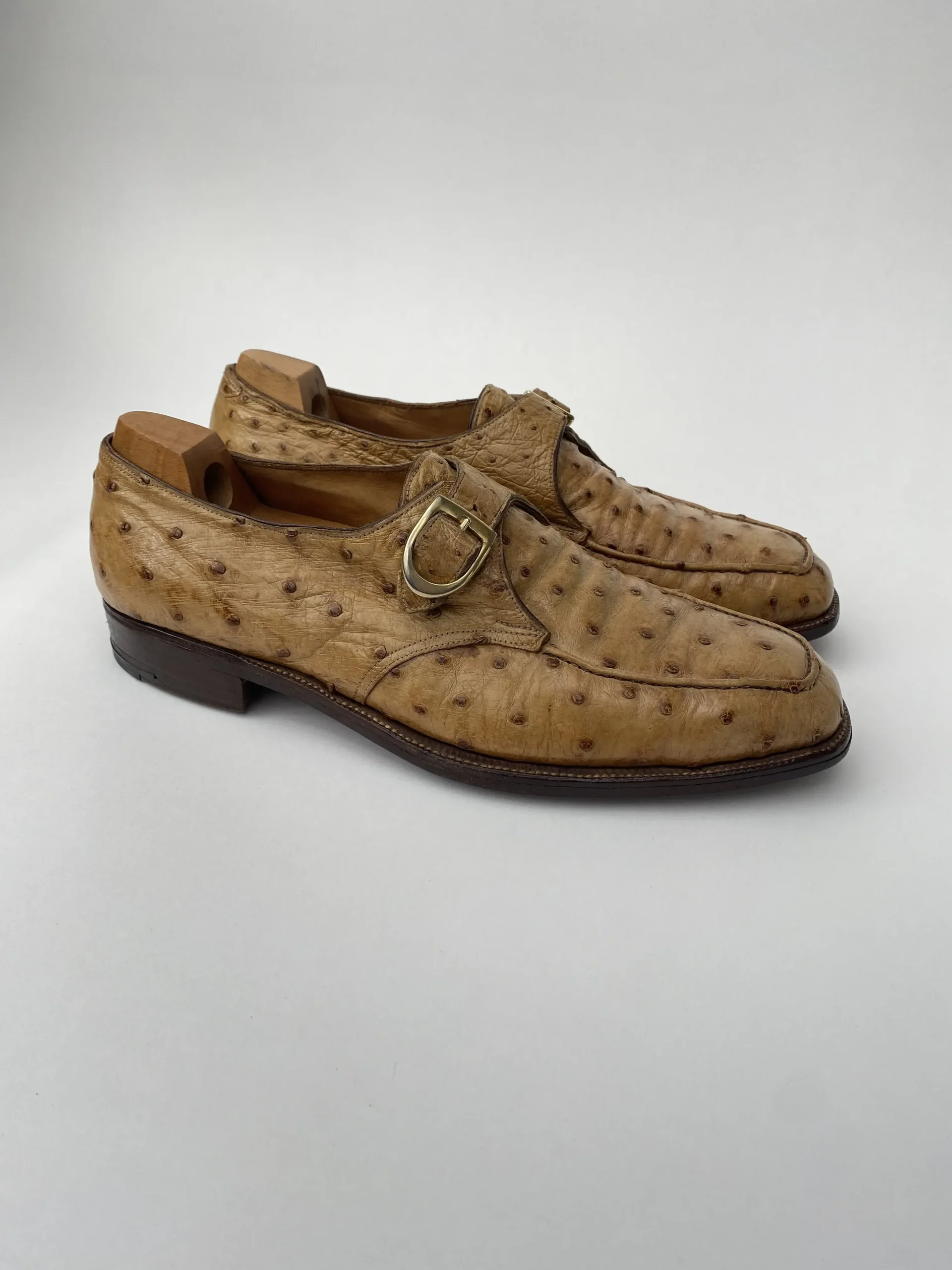 John Lobb Ostrich quilled all over monk shoes Vadrouille