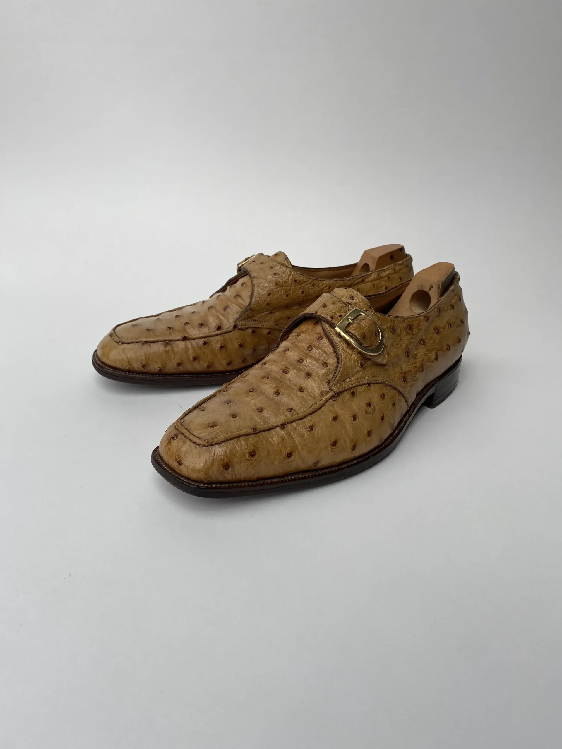 John Lobb Ostrich quilled all over monk shoes Vadrouille